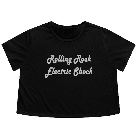 Rolling rock electric shock Flowy Cropped Tees