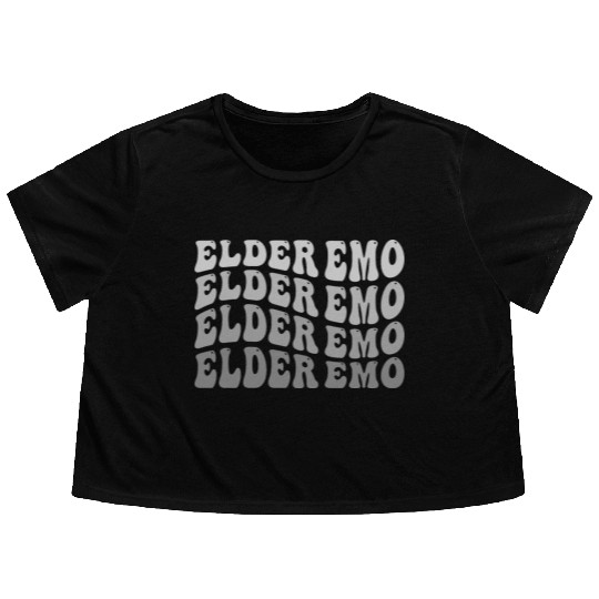 Elder EMO Multi Word Groovy Style Flowy Cropped Tees