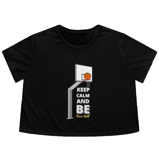 Basketball Zen Flowy Cropped Tees Keep Calm and Be Yourself