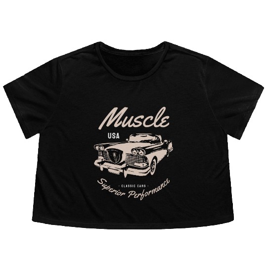 Muscle car superior performance Flowy Cropped Tees