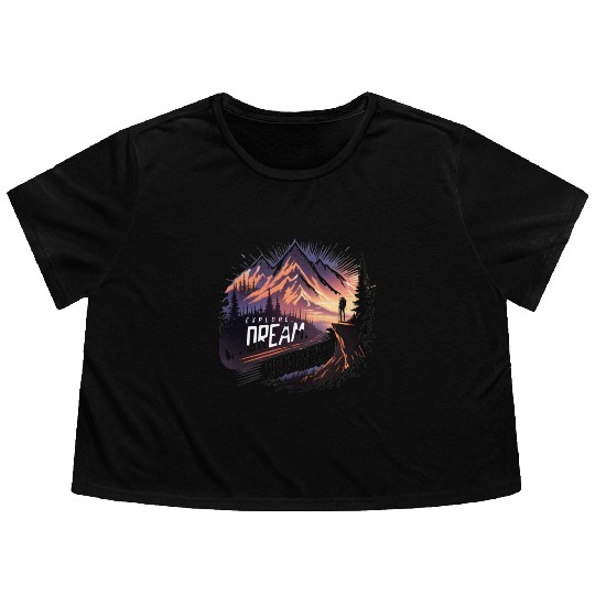 "Horizon Explorer: Embrace the Journey" Flowy Cropped Tees