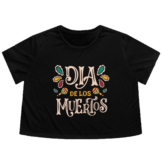 Exclusive Dia de los Muertos designs Flowy Cropped Tees