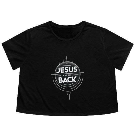 Jesus Has My Back 19 Flowy Cropped Tees