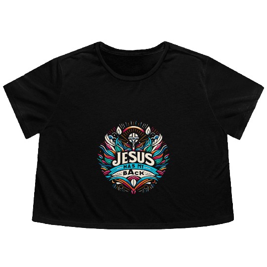 Jesus Has My Back 27 Flowy Cropped Tees
