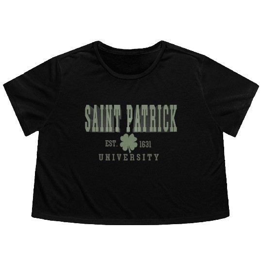Saint Patrick University Flowy Cropped Tees