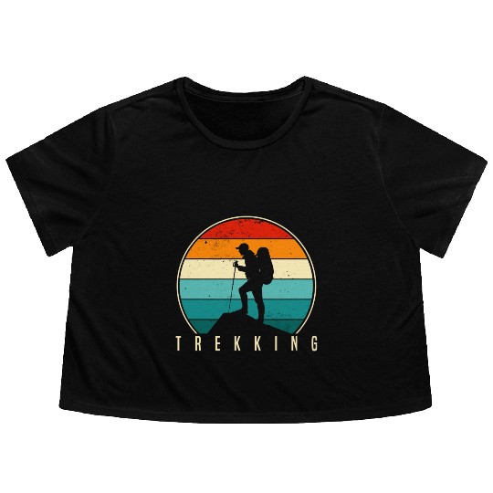 Camping & Trekking Adventure Flowy Cropped Tees for Explorers
