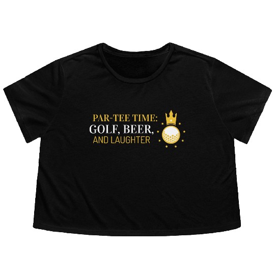 Par-Flowy Cropped Tees Time, Golf, Beer, and Laughter
