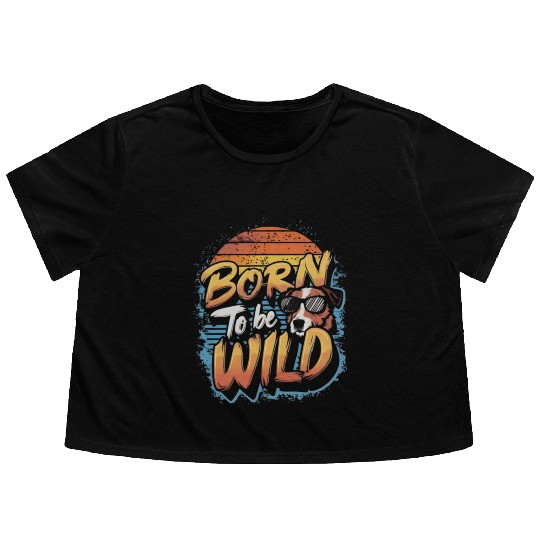 BORN TO BE WILD Flowy Cropped Tees