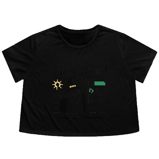 excel wizad funny accountant, bookkeeper and audit Flowy Cropped Tees