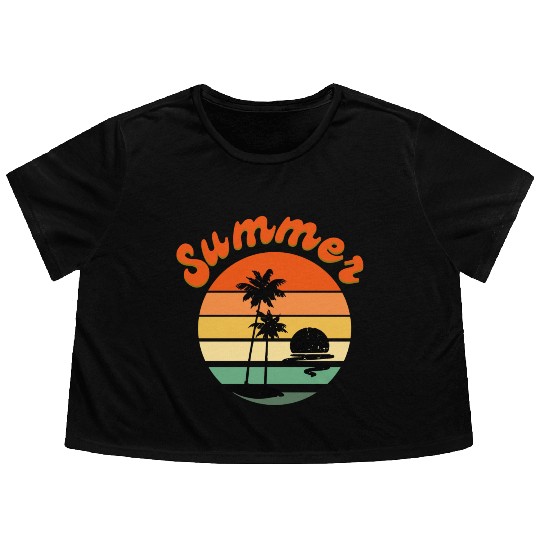 Summer Vibes Flowy Cropped Tees