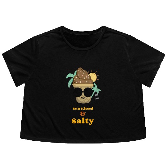 sun kissed salty Flowy Cropped Tees
