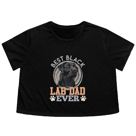 Labrador Owner BEST BLACK LAB DAD EVER Dog Flowy Cropped Tees
