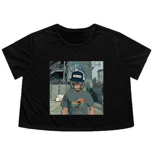 Gangsta Gorilla-Silverback Swanson Gorilla Wear Flowy Cropped Tees