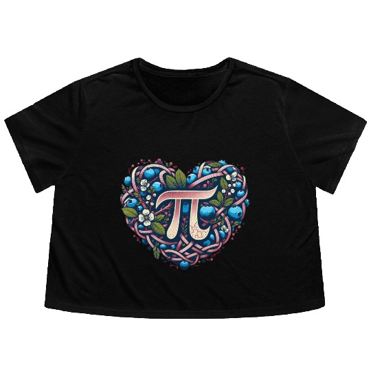 Blueberry Pi Day Flowy Cropped Tees
