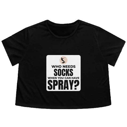 Barefoot Water Skiing Extreme Sports Barefooting Flowy Cropped Tees