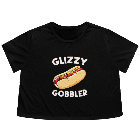 Hot Dog Glizzy Gobbler Number One Gladiator Flowy Cropped Tees