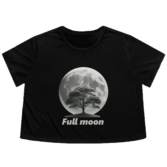 Full moon Flowy Cropped Tees