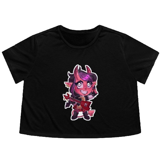 Fig Charm Flowy Cropped Tees