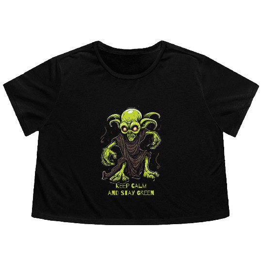 Keep Calm and Stay Green Goblin Flowy Cropped Tees