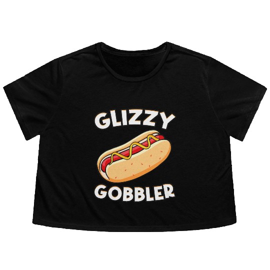 Hot Dog Glizzy Gobbler Number One Glizzy Gladiator Flowy Cropped Tees