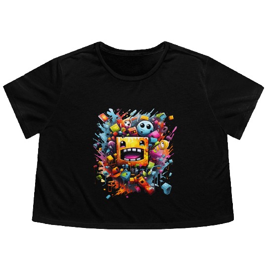 geometry dash Flowy Cropped Tees