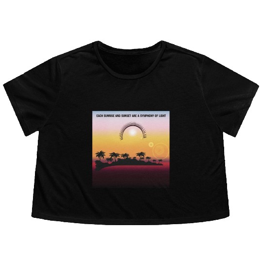 Sunrise and Sunset designs for Life Flowy Cropped Tees
