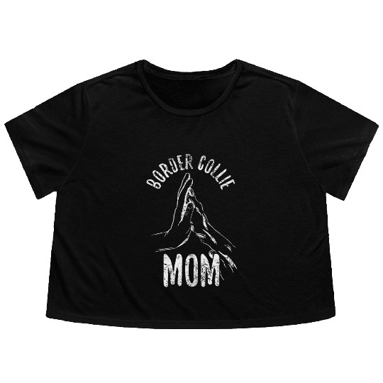 Unique Border Collie Design For Dog Enthusiasts Flowy Cropped Tees