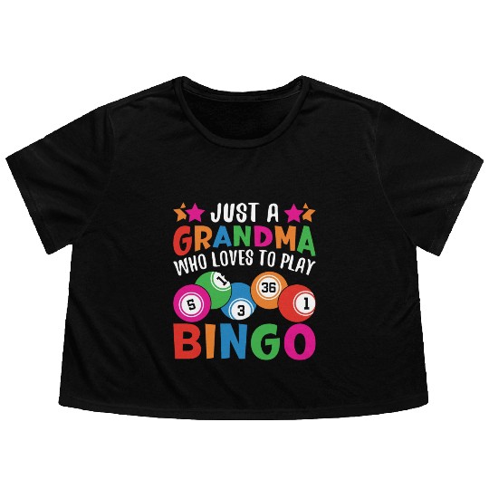 Bingo Grandma Flowy Cropped Tees