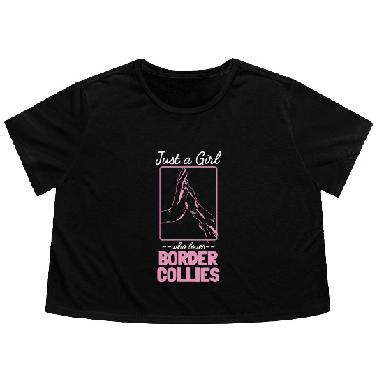 Border Collie Enthusiasts Unique Design Flowy Cropped Tees
