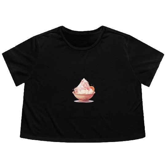 there s always room for desserts-sakura shaved ice Flowy Cropped Tees