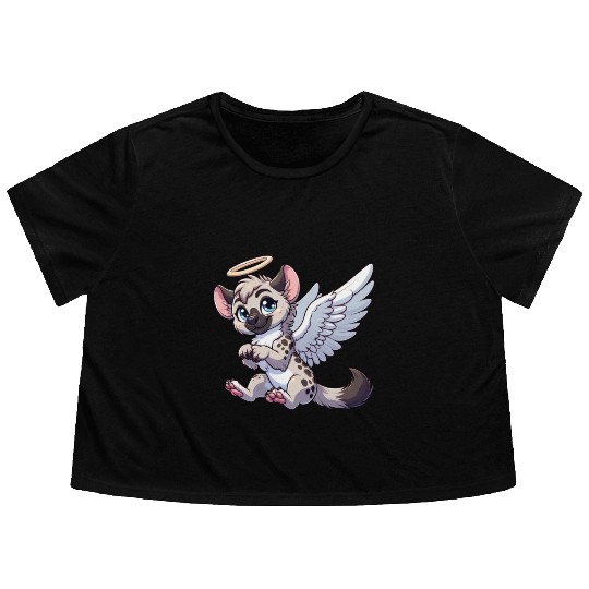 Hyena angel wings halo Flowy Cropped Tees