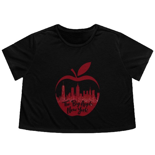 NYC Skyline Apple: Creative Flowy Cropped Tees
