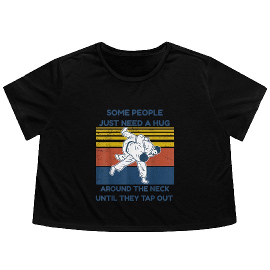 Jiu Jitsu Flowy Cropped Tees Some People Need A Hug BJJ M