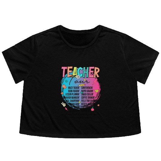 Teacher Tour Flowy Cropped Tees