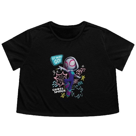 Marvel Spidey And His Amazing Friends Ghost Spider Flowy Cropped Tees