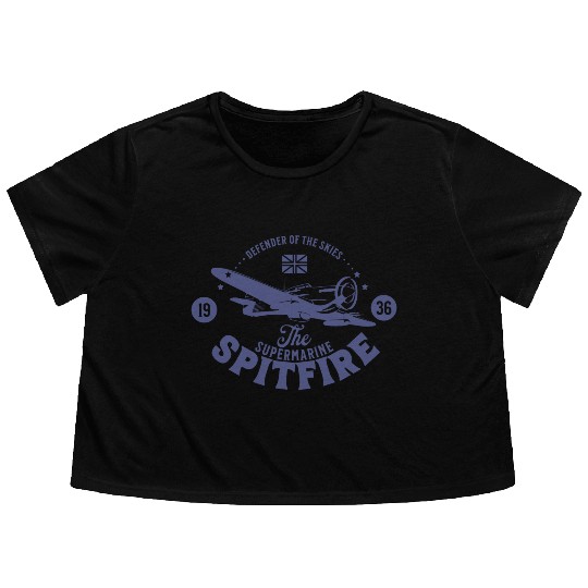 Spitfire - Defender of The Skies | WW2 Plane Flowy Cropped Tees