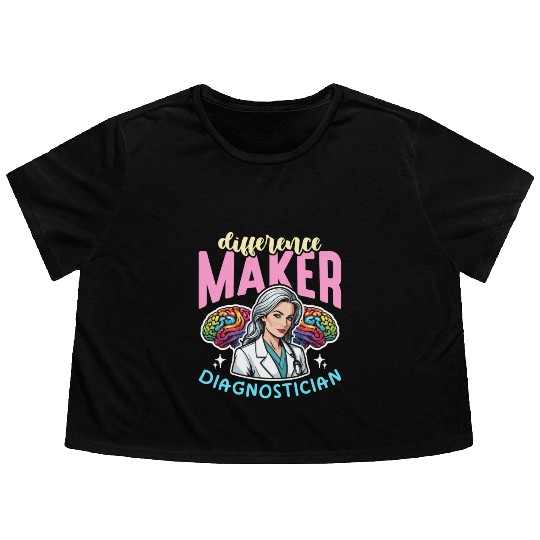 School Psych Difference Maker School Counselor Flowy Cropped Tees