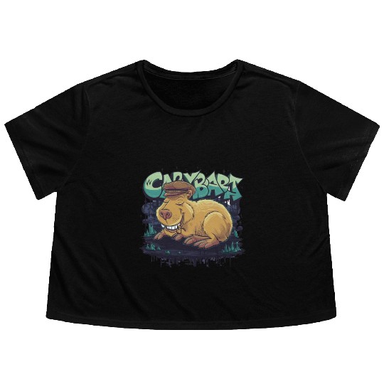 I Need a Napybara Capybara Flowy Cropped Tees