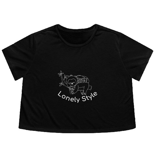 lonely style by naai cheuay white Flowy Cropped Tees