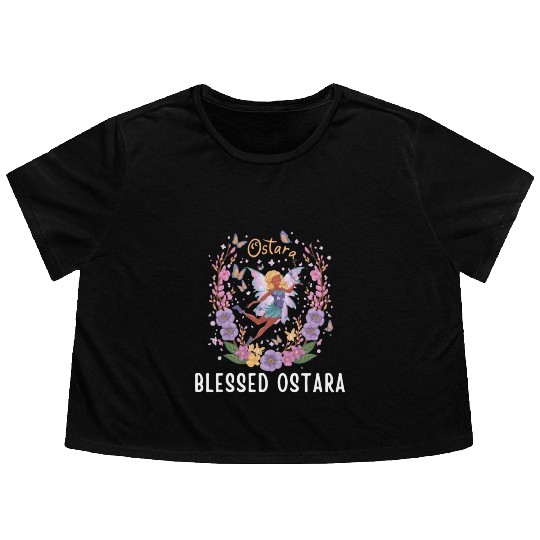 Easter Ostara Eostre - Pagan Witchcraft Spring Flowy Cropped Tees