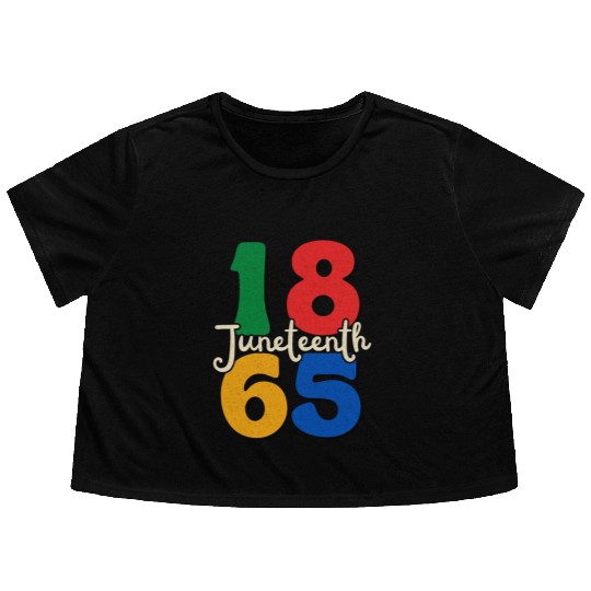 Freedom day Juneteenth 1865 Flowy Cropped Tees