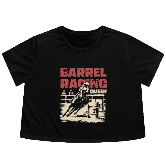 Barrel Racing Gifts Flowy Cropped Tees