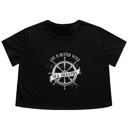 Sailor Meme Pirate Ship Ocean Sailing Flowy Cropped Tees