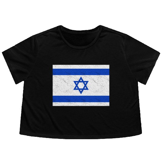 Israel Flag Flowy Cropped Tees