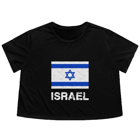 Israel Flag Flowy Cropped Tees