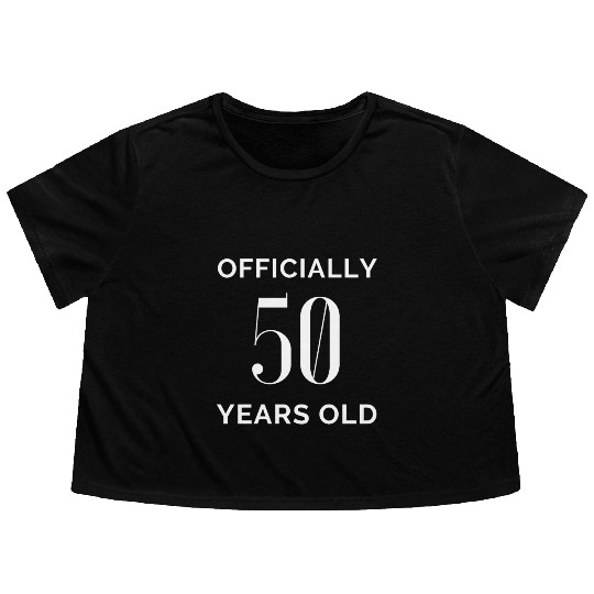 50th birthday Flowy Cropped Tees