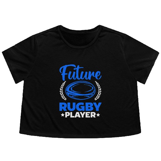 Future Rugby Player Newborn Rugby Baby Flowy Cropped Tees