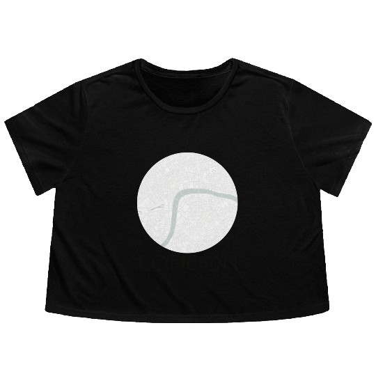 London Map with GPS location Flowy Cropped Tees