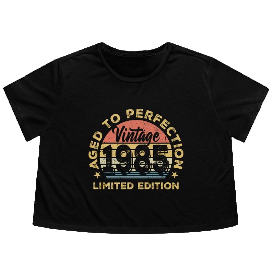 Aged to perfection 1985 Flowy Cropped Tees