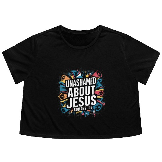Unashamed About Jesus Flowy Cropped Tees
